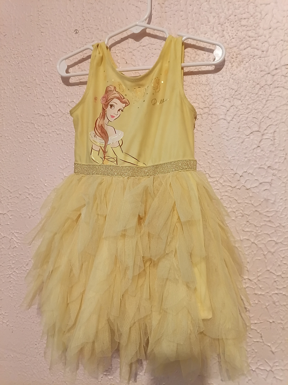 Disney Yellow Belle Tulle Princess Dress Costume